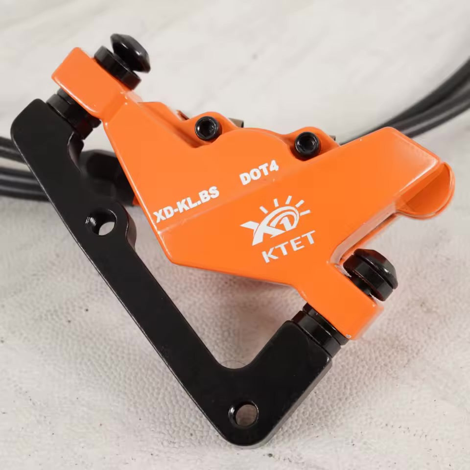 KTET-Hydraulic Disc Brake Kit for Electric Bicycle, Dual Piston, Electric Cut-Off Brake Level, Dual Disc Oil Brake