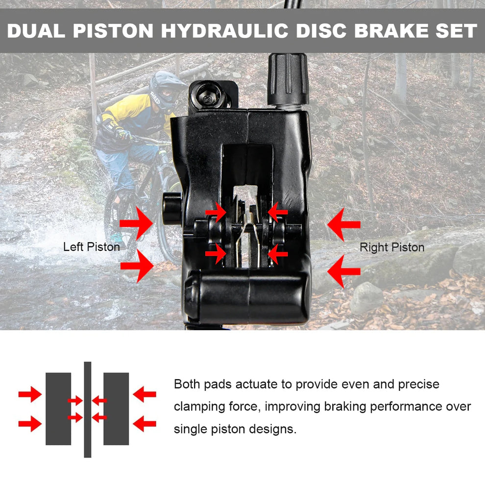 KTET 220PYD Pro Electric Hydraulic Disc Brake System - E-Bike Brake with Electric Assist