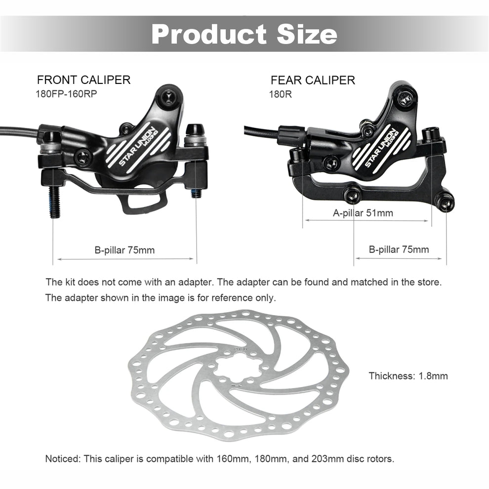 KTET 220PYD Pro Electric Hydraulic Disc Brake System - E-Bike Brake with Electric Assist