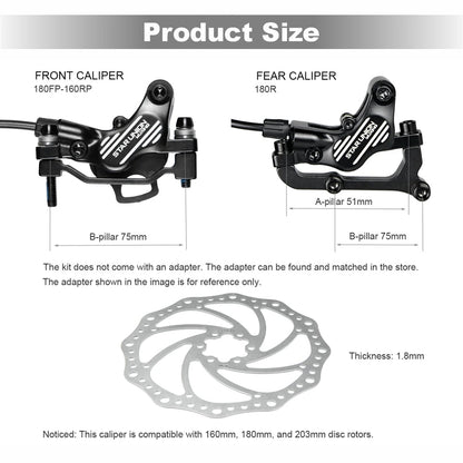 KTET 220PYD Pro Electric Hydraulic Disc Brake System - E-Bike Brake with Electric Assist